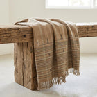 Ruby tan handwoven Indian wool throw blanket