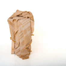Amber orange tan handwoven Indian wool throw blanket – view 14
