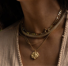 Close-up of textured mesh choker necklace