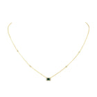 Nora Emerald Necklace with emerald CZ stones on gold chain