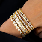 Close-up of 3-prong setting on Melinda Tennis Bracelet