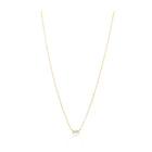 Willow Necklace with clear CZ stone on gold-plated chain