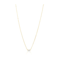 Willow Necklace with clear CZ stone on gold-plated chain