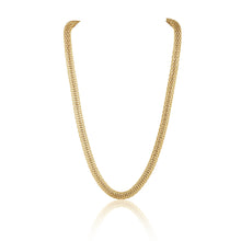 Sandra Mesh Choker in textured gold laid flat