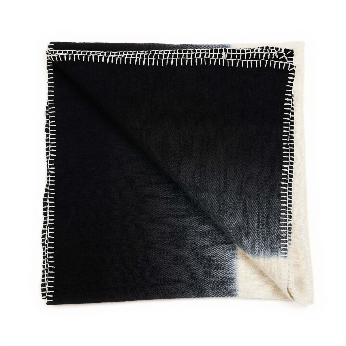 Ink black and white handwoven merino wool throw blanket – One Affirmation