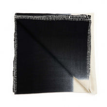 Ink black and white handwoven merino wool throw blanket – One Affirmation