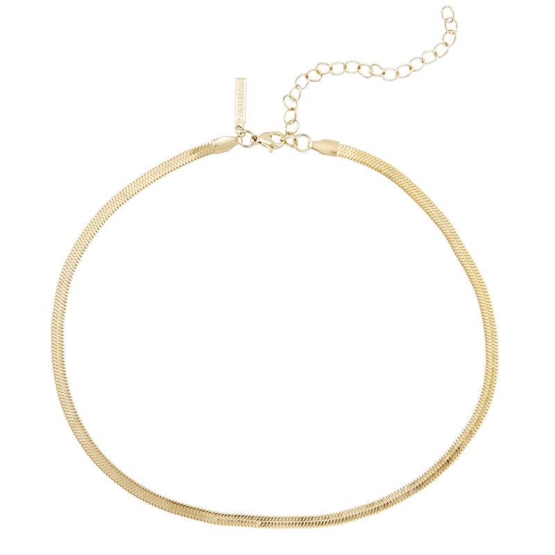 Jax Necklace in gold chain available in multiple widths