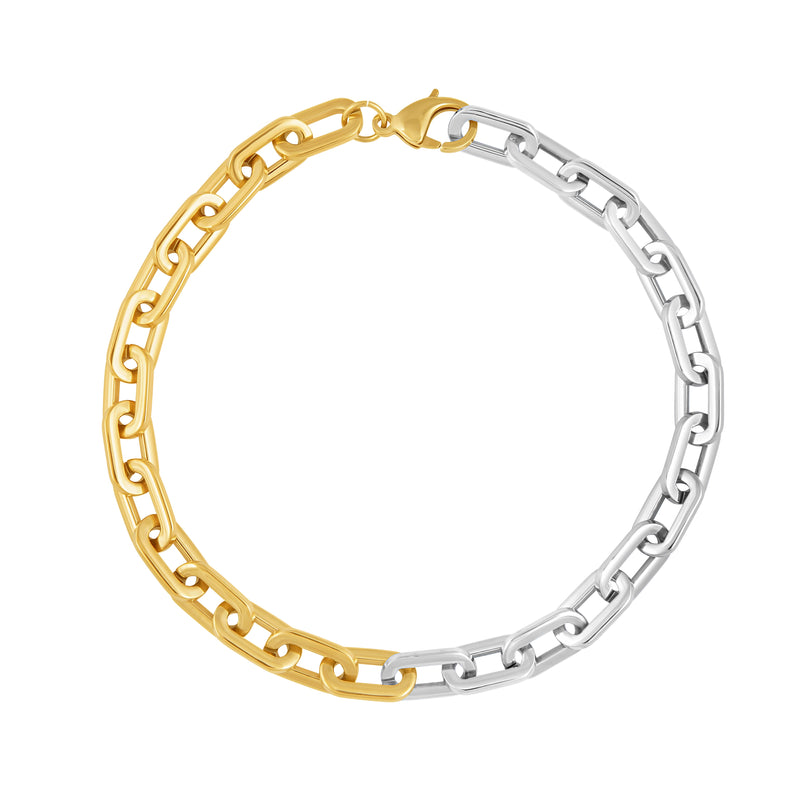 Jenna Link Chain Necklace in two-tone gold and silver