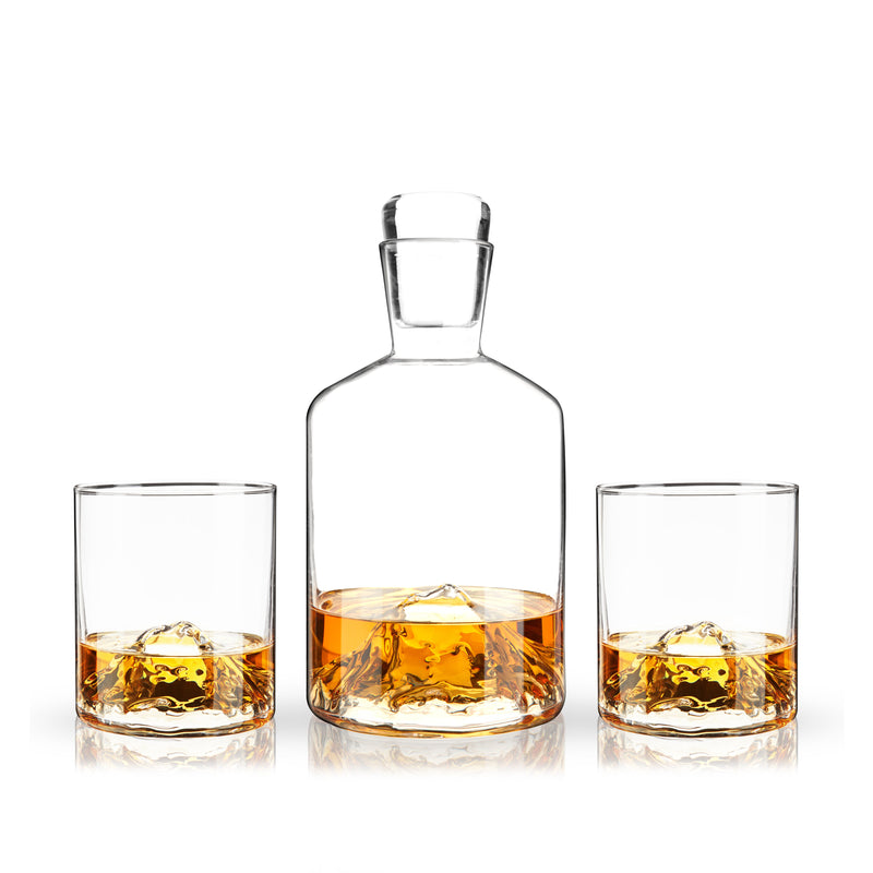 Mountain Crystal Decanter and Tumbler Set