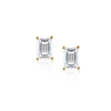 Katie Emerald Cut Stud Earrings with large CZ stones