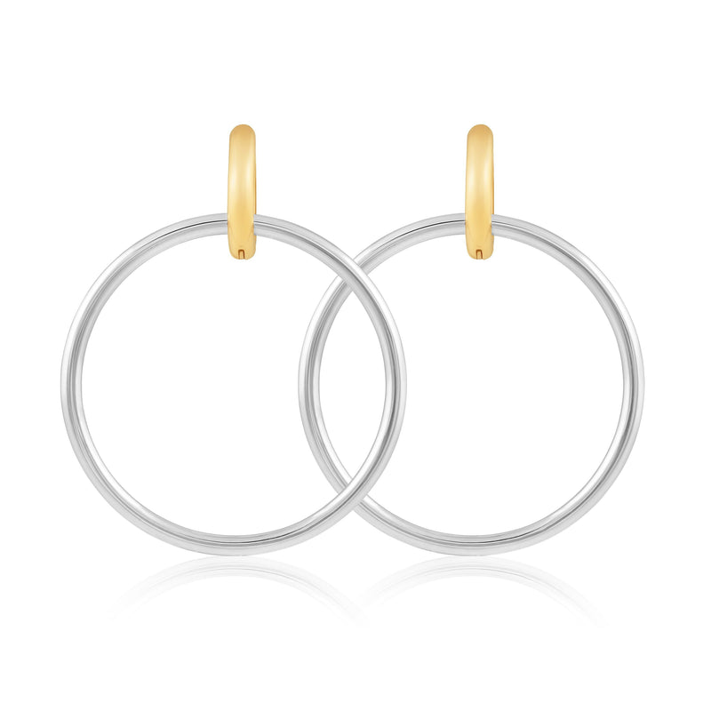 Kiana Hoop Earrings with gold and silver mixed design