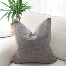 Dante brown textured solid pillow cover, view 2