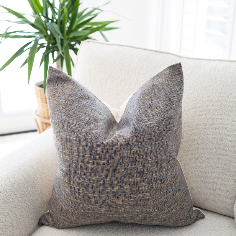Dante brown textured solid pillow cover, view 2