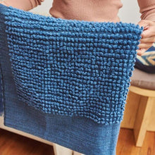 Macaroon Midnight dark blue textured merino handloom throw – One Affirmation