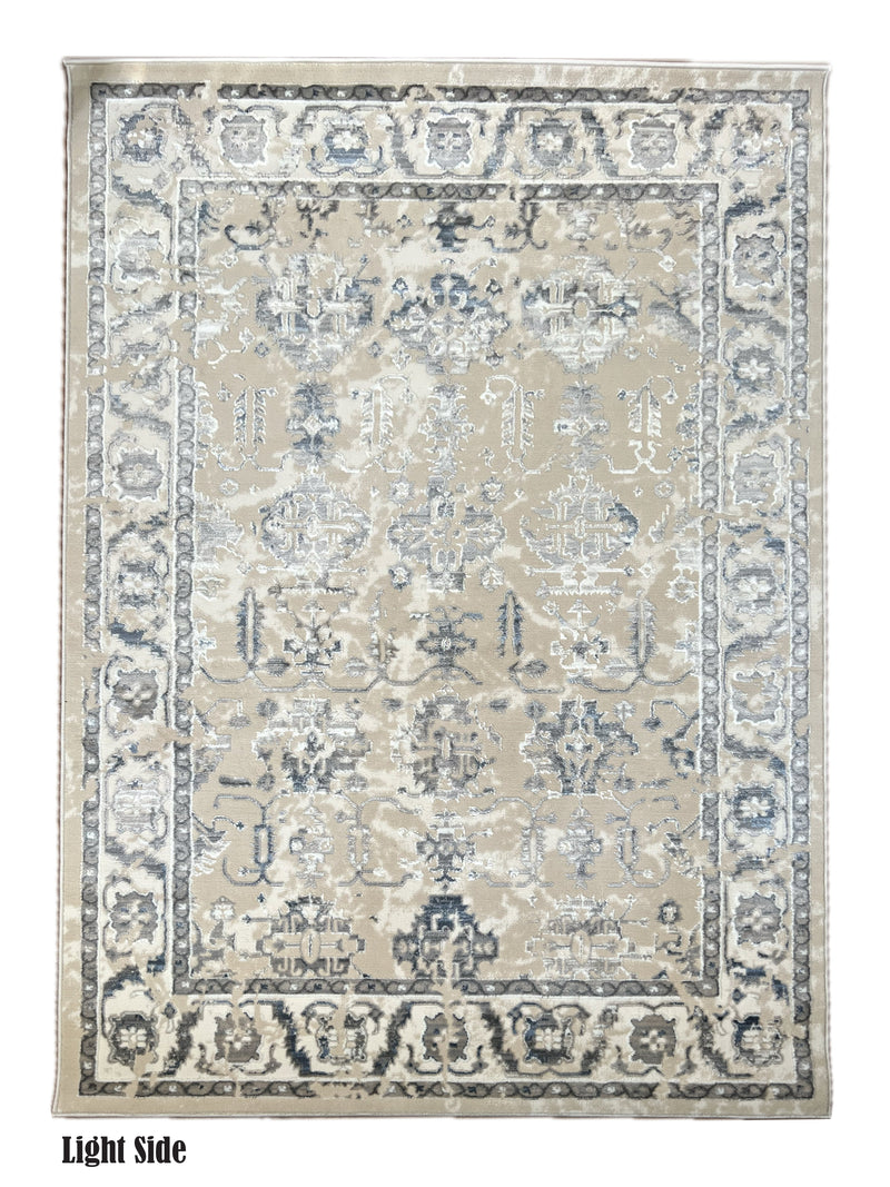 ROY's Home High&Low Area Rugs, Silver and Dark Shiny Effect