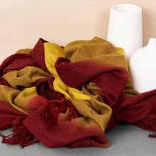 Marigold merino ombre handloom throw and blanket scarf – One Affirmation