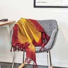 Marigold merino ombre handloom throw and blanket scarf – One Affirmation