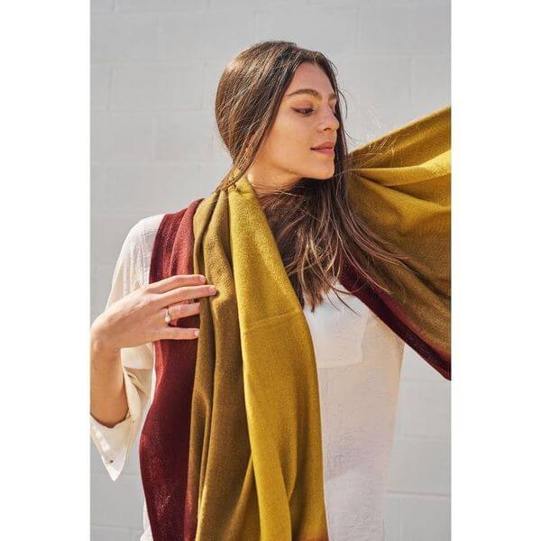 Marigold merino ombre handloom throw and blanket scarf – One Affirmation