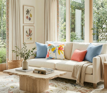 Matisse Floral Pillow Cover in Coral, Thibaut Pillows