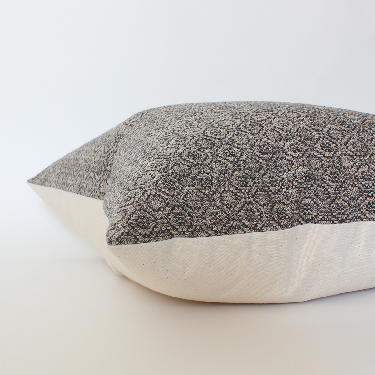 Nyla taupe and gray geometric pillow cover, view 2