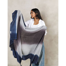 Moonstruck blue gray handloom handspun merino throw – One Affirmation
