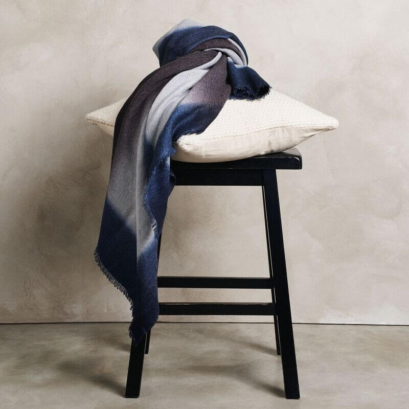 Moonstruck blue gray handloom handspun merino throw – One Affirmation