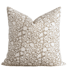 Ochre Floral Block Printed Pillow Cover | Mustard