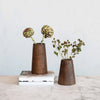 Rustic wooden vase styled with dried botanicals