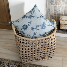 Veera blue and white floral pillow cover, view 5