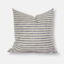 Sanford beige and denim blue stripe pillow cover