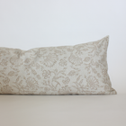 Luna cream and taupe botanical floral pillow cover, view 4