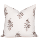 Marisol Floral Block Printed Pillow Cover | Brown