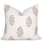 Solana Floral Block Printed Pillow Cover | Brown