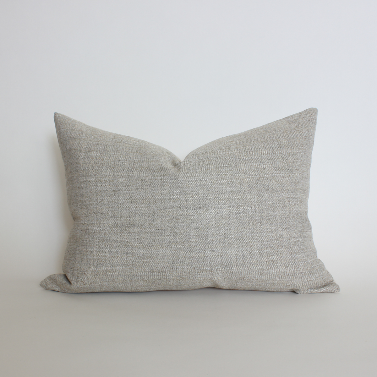 Pelham warm gray herringbone pillow cover, view 4