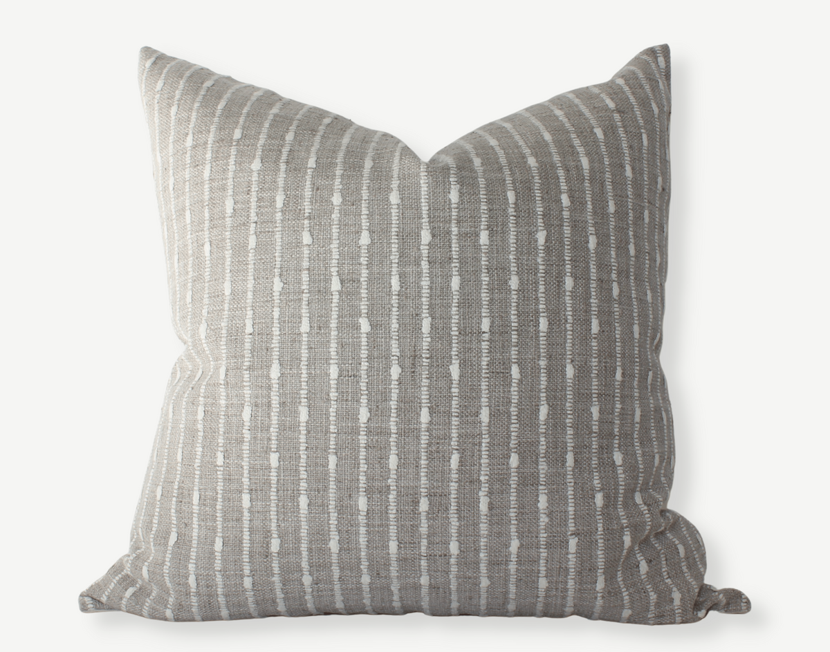 Perin neutral textured stripe pillow cover