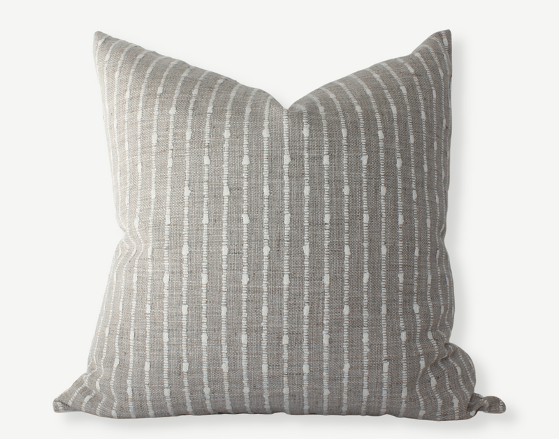 Perin neutral textured stripe pillow cover
