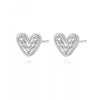 Romantic gold and CZ heart stud earrings
