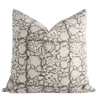Jardim Floral Block Printed Pillow Cover | Olive