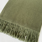 Soft Olive Green Fringe Throw Blanket