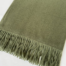 Soft Olive Green Fringe Throw Blanket
