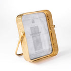 Handcrafted gold iron picture frame with embossed floral design