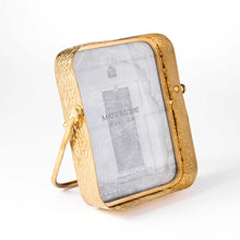 Handcrafted gold iron picture frame with embossed floral design