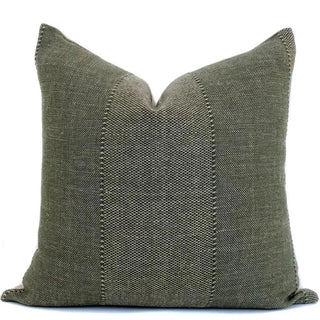 Verona Designer Pillow Cover | Olive Green Linen Blend