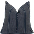 Florence Designer Pillow Cover | Navy Blue Cotton Jute Lumbar