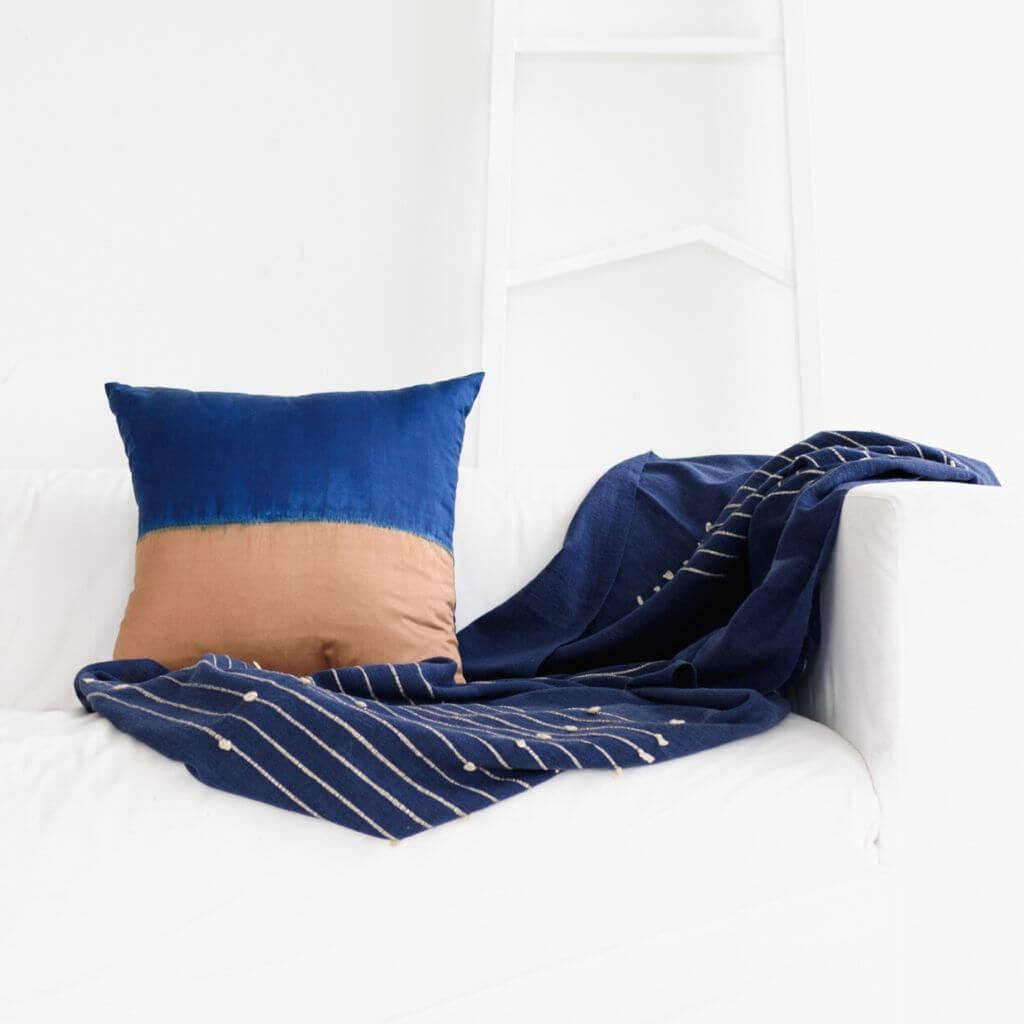 Rosewood Indigo merino wool handloom throw – One Affirmation