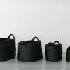 Charcoal jute baskets in multiple sizes