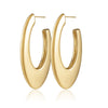Owen Hoop Large gold oval earrings close-up