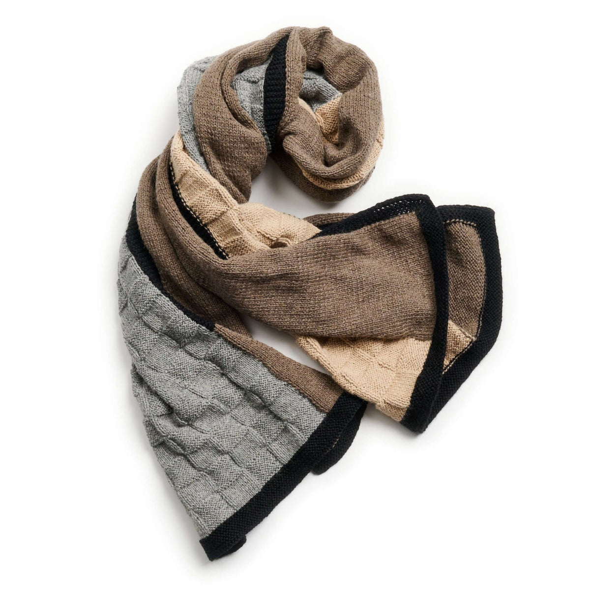 Muhu brown gray hand knitted alpaca blanket shawl – One Affirmation