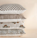 Claire Floral Block Printed Pillow Cover | Mustard