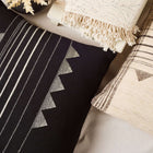Kora Black large handloom artisanal pillow cover, 24x24 – One Affirmation